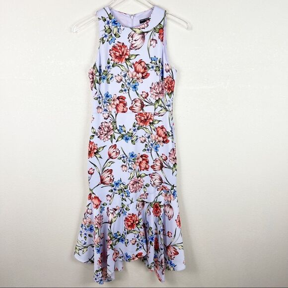 Maggy London Floral Sleeveless Midi Dress Size 2 - Picture 1 of 9